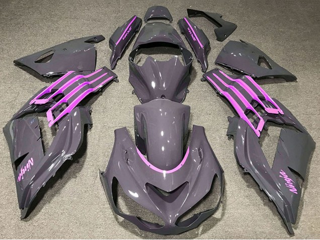 2012-2024 Kawasaki ZX14R ZZR1400 Motorcycle Fairings - Nardo Grey Pink