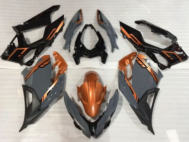 2018-2024 Kawasaki Ninja 400 Motorcycle Fairings - Orange Nardo Grey Glossy Black