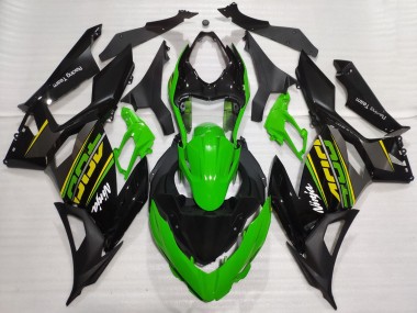 2018-2024 Kawasaki Ninja 400 Motorcycle Fairings - Green Glossy Black Matte Black OEM Style