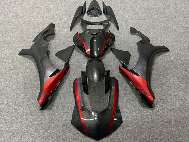 2015-2019 Yamaha R1 Motorcycle Fairings - Carbon Fiber Style Red