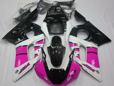 1998-2002 Yamaha R6 Motorcycle Fairings - White Pink Glossy Black
