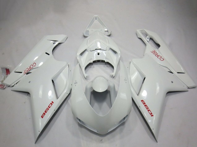 2007-2014 Ducati 1098 Motorcycle Fairings - White Corse