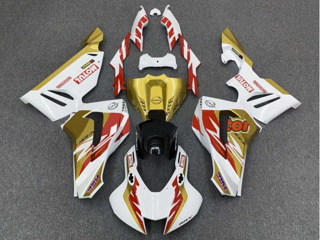 2020-2023 Honda CBR1000RR-R Motorcycle Fairings - White Red Gold Motul