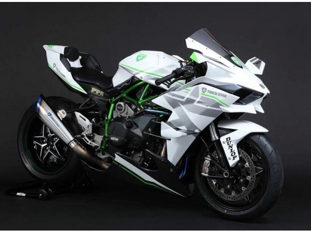 2015-2022 Kawasaki Ninja H2 Motorcycle Fairings - White Silver Green