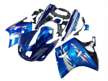 1993-2003 Kawasaki ZZR1100 Motorcycle Fairings - Blue Silver Black