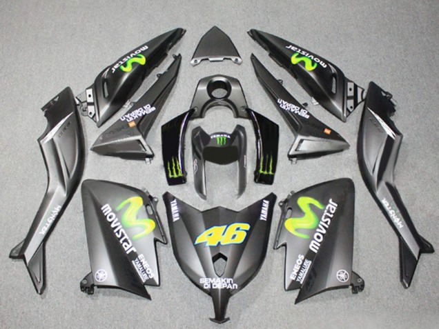 2012-2014 Yamaha TMAX530 Motorcycle Fairings - Matte Grey Yellow Semakin Didepan ENEOS Yamalube MoviStar 46