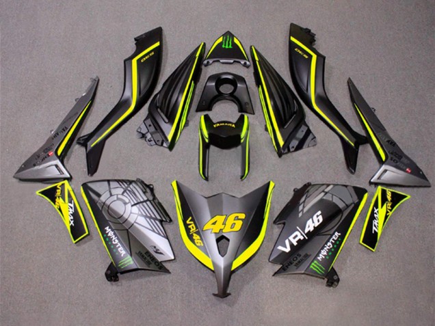 2012-2014 Yamaha TMAX530 Motorcycle Fairings - Matte Grey Yellow Monster 46