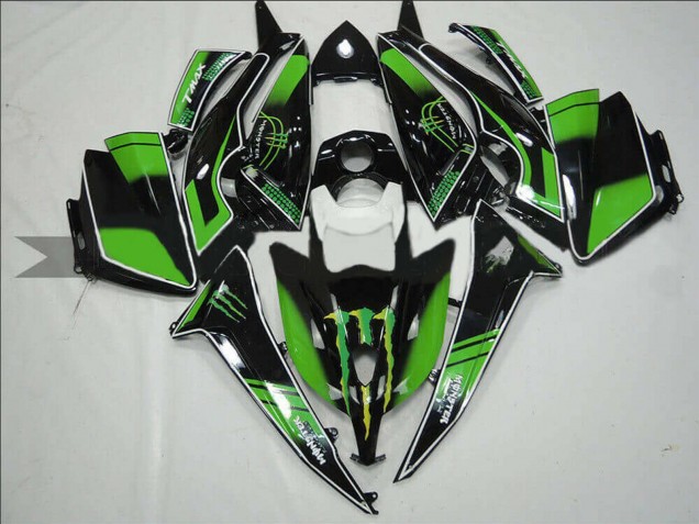 2012-2014 Yamaha TMAX530 Motorcycle Fairings - Glossy Black Green Monster