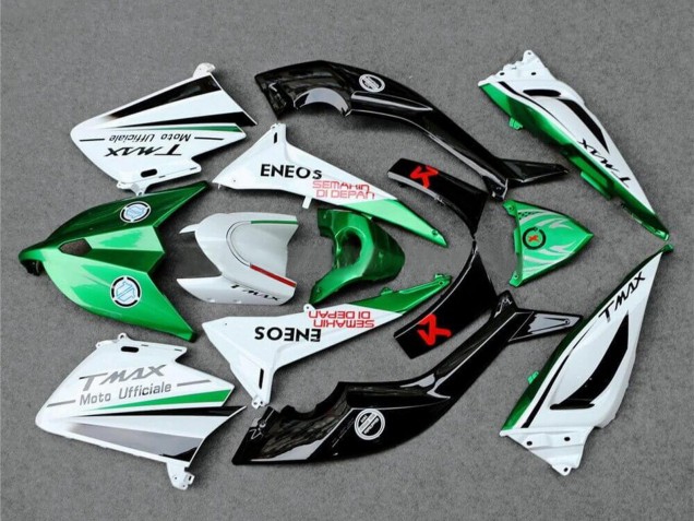 2012-2014 Yamaha TMAX530 Motorcycle Fairings - White Green Black Semakin Didepan ENEOS