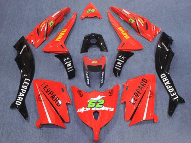 2012-2014 Yamaha TMAX530 Motorcycle Fairings - Red Black 62