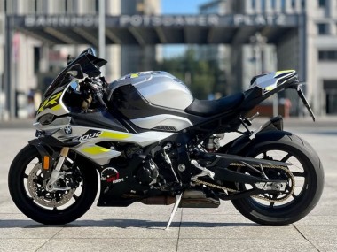 2023-2024 BMW S1000RR Motorcycle Fairings - Silver Yellow Carbon Fiber