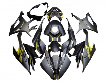 2019-2022 BMW S1000RR Motorcycle Fairings - Black Yellow Carbon Fiber