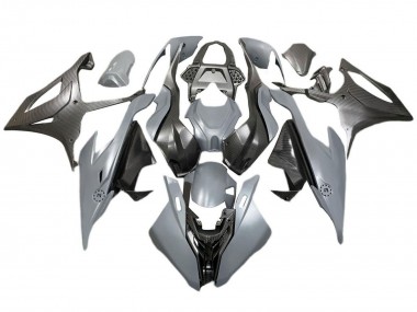 2019-2022 BMW S1000RR Motorcycle Fairings - Grey Black Carbon Fiber
