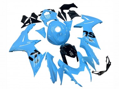 2011-2024 Suzuki GSXR 600 / GSXR 750 Motorcycle Fairings - Light Blue Black