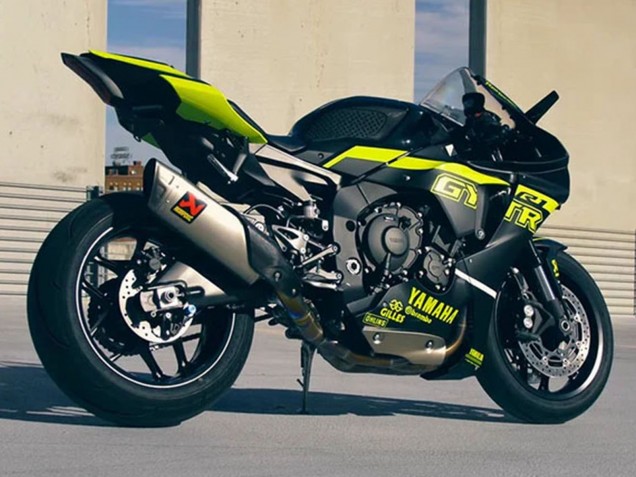 2020-2025 Yamaha YZF 1000 R1 Motorcycle Fairings - Glossy Black Fluorescent Yellow