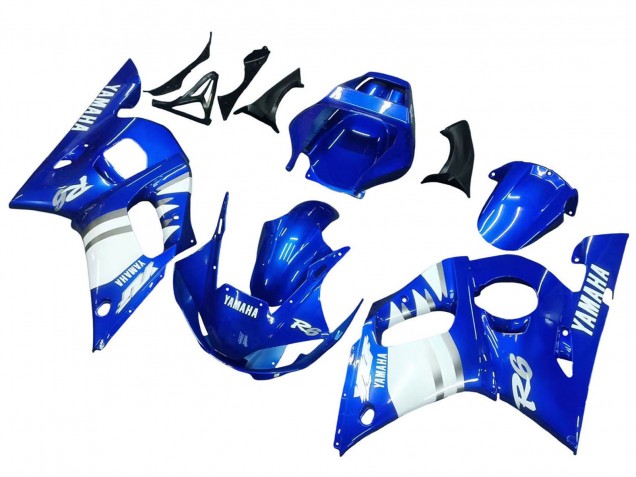 1998-2002 Yamaha YZF 600 R6 Motorcycle Fairings - Blue White
