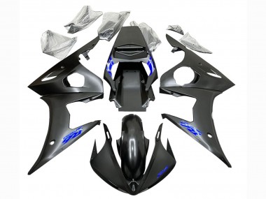 2006-2009 Yamaha YZF R6S Motorcycle Fairings - Matte Black Blue