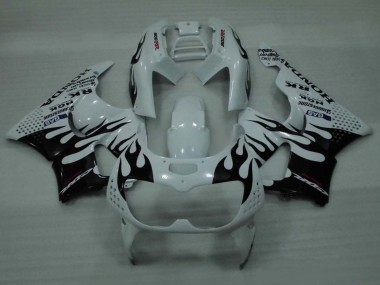 1994-1995 Honda CBR900RR 893 Motorcycle Fairings - White Glossy Black Flame