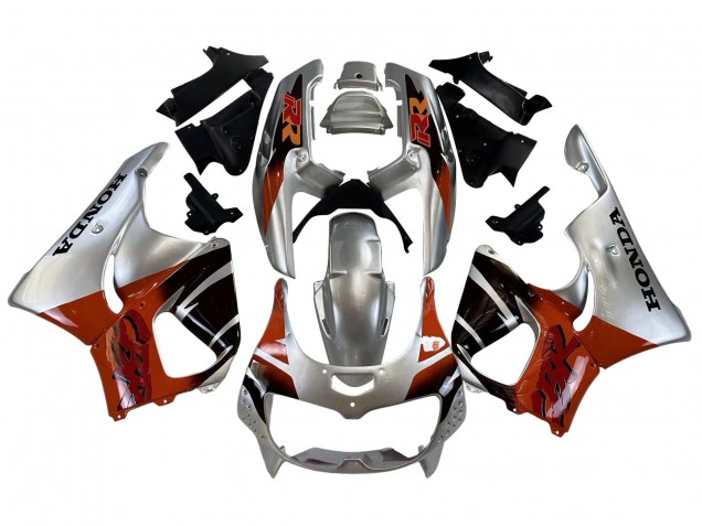 1996-1997 Honda CBR900RR 893 Motorcycle Fairings - Silver Red Glossy Black