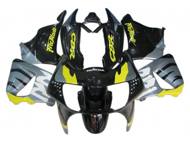 1998-1999 Honda CBR900RR 919 Motorcycle Fairings - Silver Yellow Glossy Black Fireblade