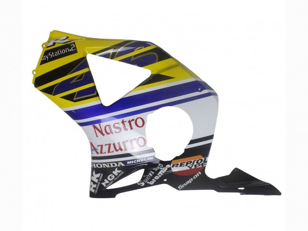2002-2003 Honda CBR900RR 954 Motorcycle Fairings - Blue Yellow Glossy Black Red Nastro Azzurro 46