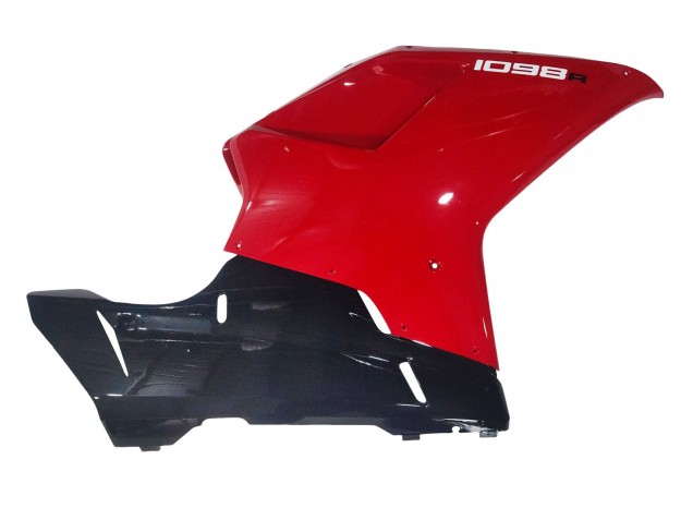 2007-2014 Ducati 1098 Motorcycle Fairings - White Red Glossy Black