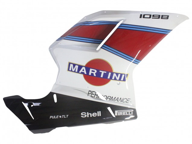 2007-2014 Ducati 1098 Motorcycle Fairings - White Red Blue Glossy Black Martini