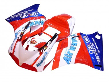 1993-2005 Ducati 748/916/996/998 Motorcycle Fairings - White Red Blue Air Waves