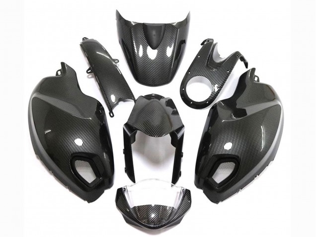 2008-2012 Ducati Monster 696 796 1100 1100S Motorcycle Fairings - Black Carbon Fiber Style