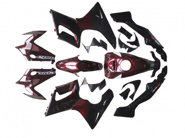 2002-2006 Honda CBR125R Motorcycle Fairings - Glossy Black Red Flame