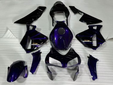 2003-2004 Honda CBR600RR Motorcycle Fairings - Dark Blue Glossy Black