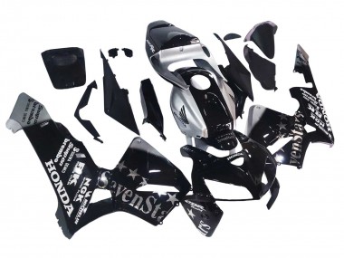 2005-2006 Honda CBR600RR Motorcycle Fairings - Black Silver SevenStars