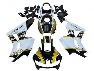 2013-2023 Honda CBR600RR Motorcycle Fairings - White Gold Glossy Black Repsol