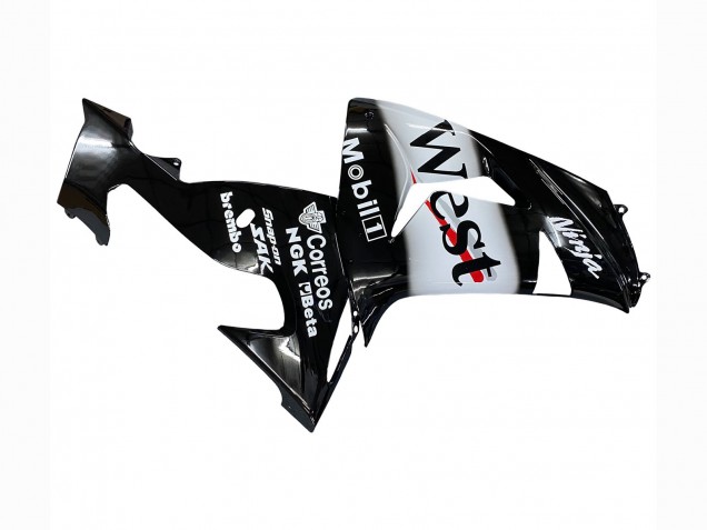 2006-2007 Kawasaki ZX10R Motorcycle Fairings - Glossy Black White West