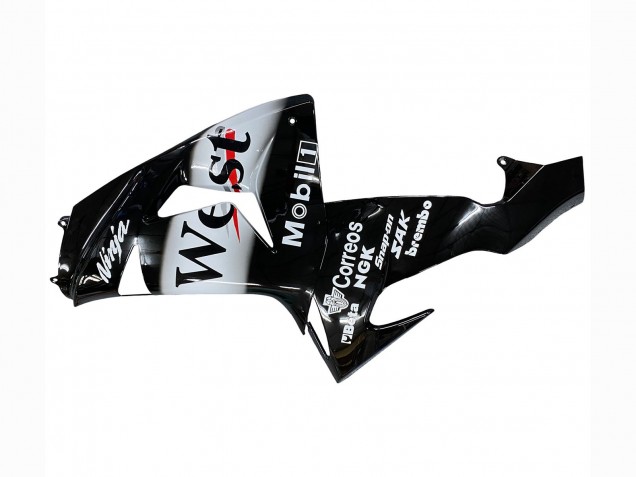 2006-2007 Kawasaki ZX10R Motorcycle Fairings - Glossy Black White West