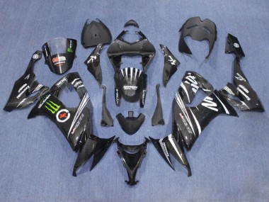 2006-2007 Kawasaki ZX10R Motorcycle Fairings - Matte Black White Green Monster