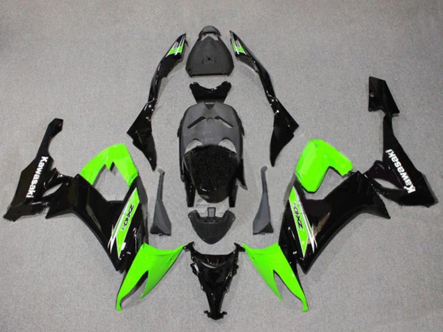 2008-2010 Kawasaki ZX10R Motorcycle Fairings - Green Glossy Black