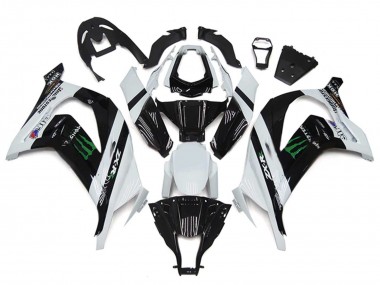 2011-2015 Kawasaki ZX10R Motorcycle Fairings - White Glossy Black Green Monster