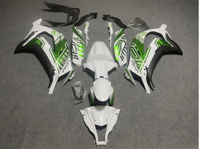2011-2015 Kawasaki ZX10R Motorcycle Fairings - White Green Matte Black