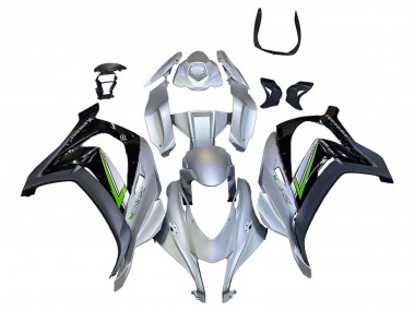 2016-2020 Kawasaki ZX10R Motorcycle Fairing - Silver Green Black