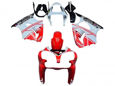 2000-2002 Kawasaki ZX6R Motorcycle Fairings - White Red Black