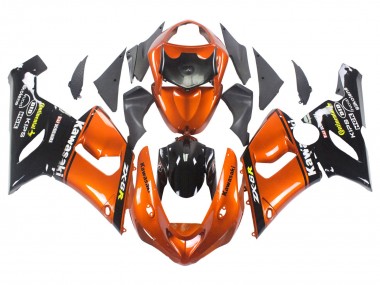 2005-2006 Kawasaki ZX6R Motorcycle Fairing - Orange Black