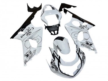 2000-2002 Suzuki GSXR1000 Motorcycle Fairings - White Black Motul Corona