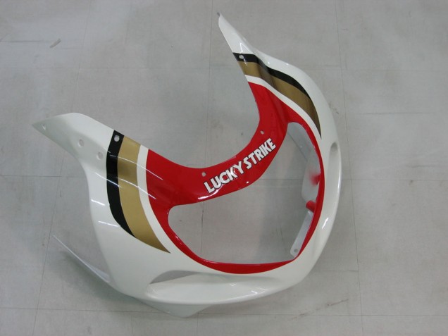 2000-2002 Suzuki GSXR1000 Motorcycle Fairings - White Red Lucky Strike