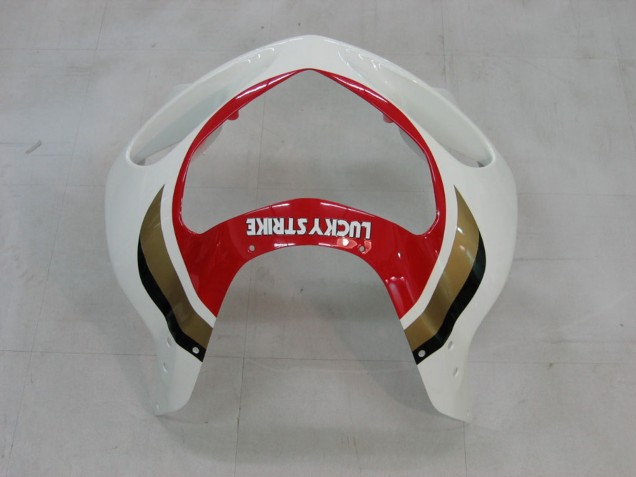 2000-2002 Suzuki GSXR1000 Motorcycle Fairings - White Red Lucky Strike