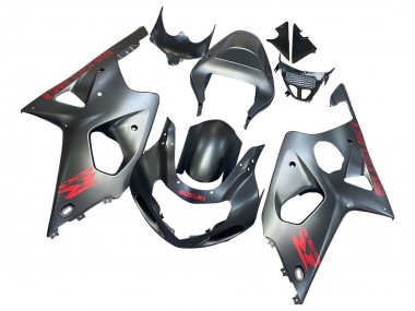 2000-2002 Suzuki GSXR1000 Motorcycle Fairings - Matte Grey Red Decal