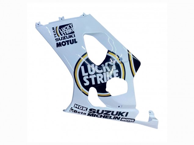 2003-2004 Suzuki GSXR 1000 Motorcycle Fairings - White Black Gold Motul Lucky Strike