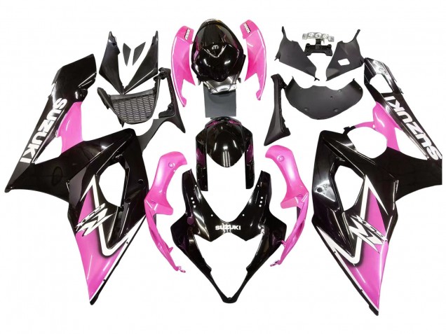 2005-2006 Suzuki GSXR 1000 Motorcycle Fairings - Glossy Black Pink