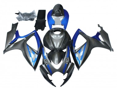 2006-2007 Suzuki GSXR 600 / GSXR 750 Motorcycle Fairings - Blue Grey Black