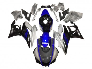 2019-2021 Yamaha YZF R3/R25 Motorcycle Fairings - Silver Blue Black Carbon Fiber Style